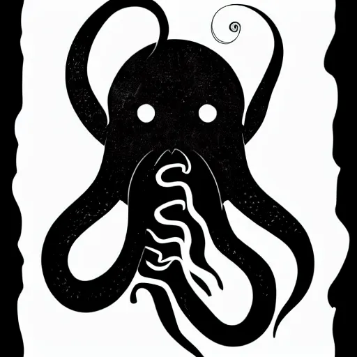 Image similar to cyborg octopus zen ink painting, coloured, digital art, minimal geometric, vector art