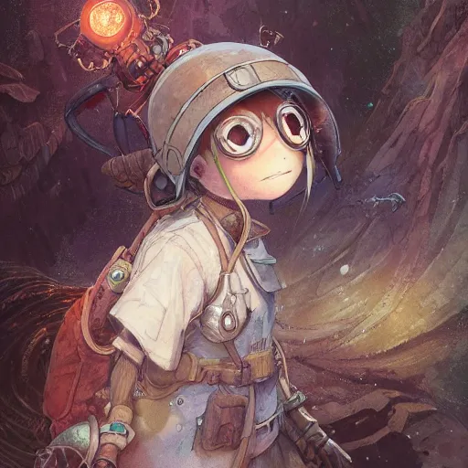 a detailed portrait of a made in abyss character with