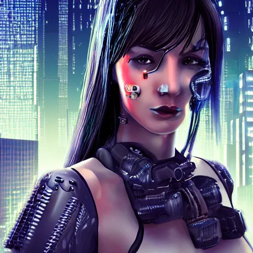 Image similar to cyberpunk girl