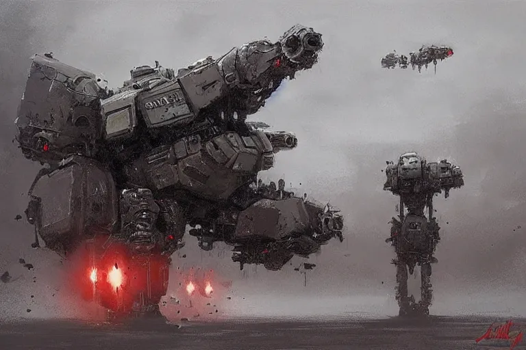 Image similar to mech art by jakub rozalski