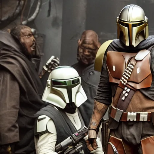 Image similar to Ja-rule appears as Moff Gideon in the Mandalorian, still, high quality