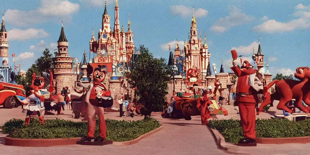 Image similar to soviet - era disney world