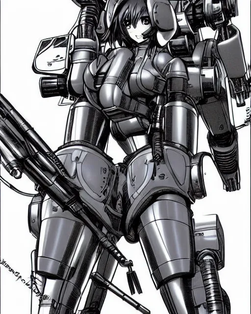 Prompt: Anime girl is mecha pilot; dressed in military uniform. Anime by mike deodato, Studio Ghibli, anime art, manga