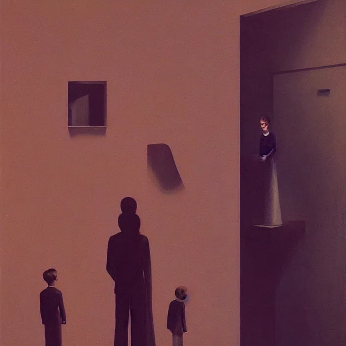 Prompt: family portrait, science fiction, Edward Hopper and James Gilleard, Zdzislaw Beksinski, highly detailed