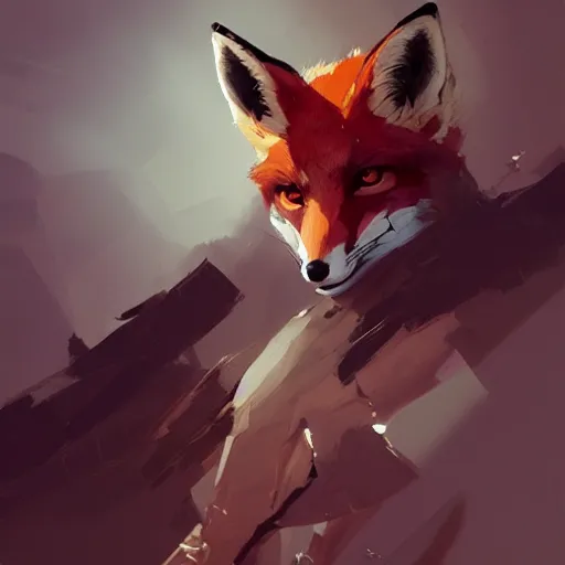 Image similar to concept art of a fox, highly detailed painting by dustin nguyen, akihiko yoshida, greg tocchini, greg rutkowski, cliff chiang, 4 k resolution, trending on artstation, 8 k