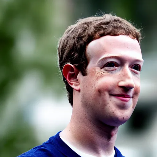 Image similar to mark zuckerberg taking off his human disguise