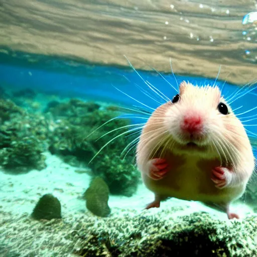 Prompt: hamster scuba diving