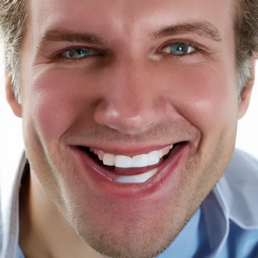 Image similar to stock image photo of a white guy smiling, closeup, HD