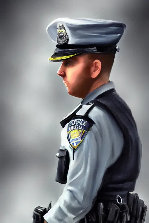 Image similar to police officer, greater manchester police, highly detailed, digital art, sharp focus, trending on art station