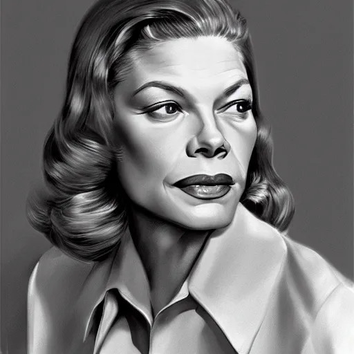 Image similar to lauren bacall studio publicity photo , portrait, highly detailed, digital painting, artstation, concept art, sharp focus, illustration, art , by norman rockwell