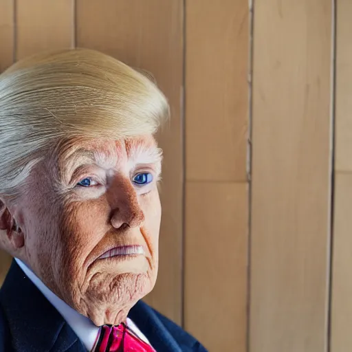 Image similar to dslr photo portrait still of 1 1 2 year old age 1 1 2 donald trump at age 1 1 2!!!, 8 5 mm f 1. 8