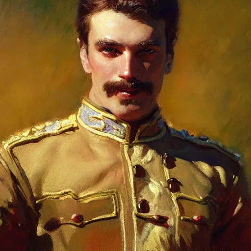 Prompt: detailed portrait of nutcracker soldier, spring light, painting by gaston bussiere, craig mullins, j. c. leyendecker