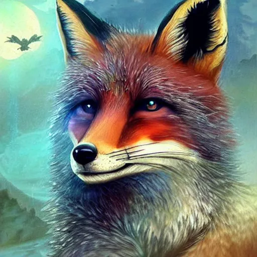 Image similar to fox wearing a tiara, fantasy art, epic