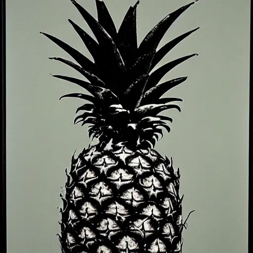 Prompt: pineapple, by andy warhol, painting