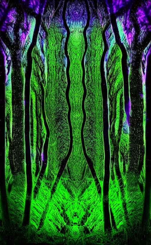 Image similar to trippy psychedelic enchanged forest