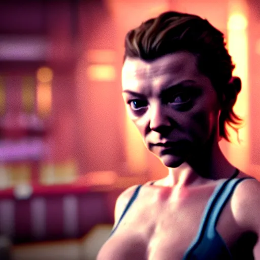 Image similar to natalie dormer in a cgi scene in alien isolation