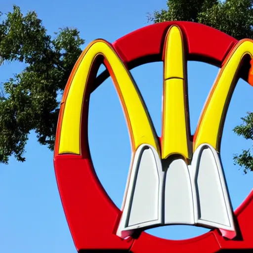 Prompt: a photo of a mcdonalds sign from far away, digital photography