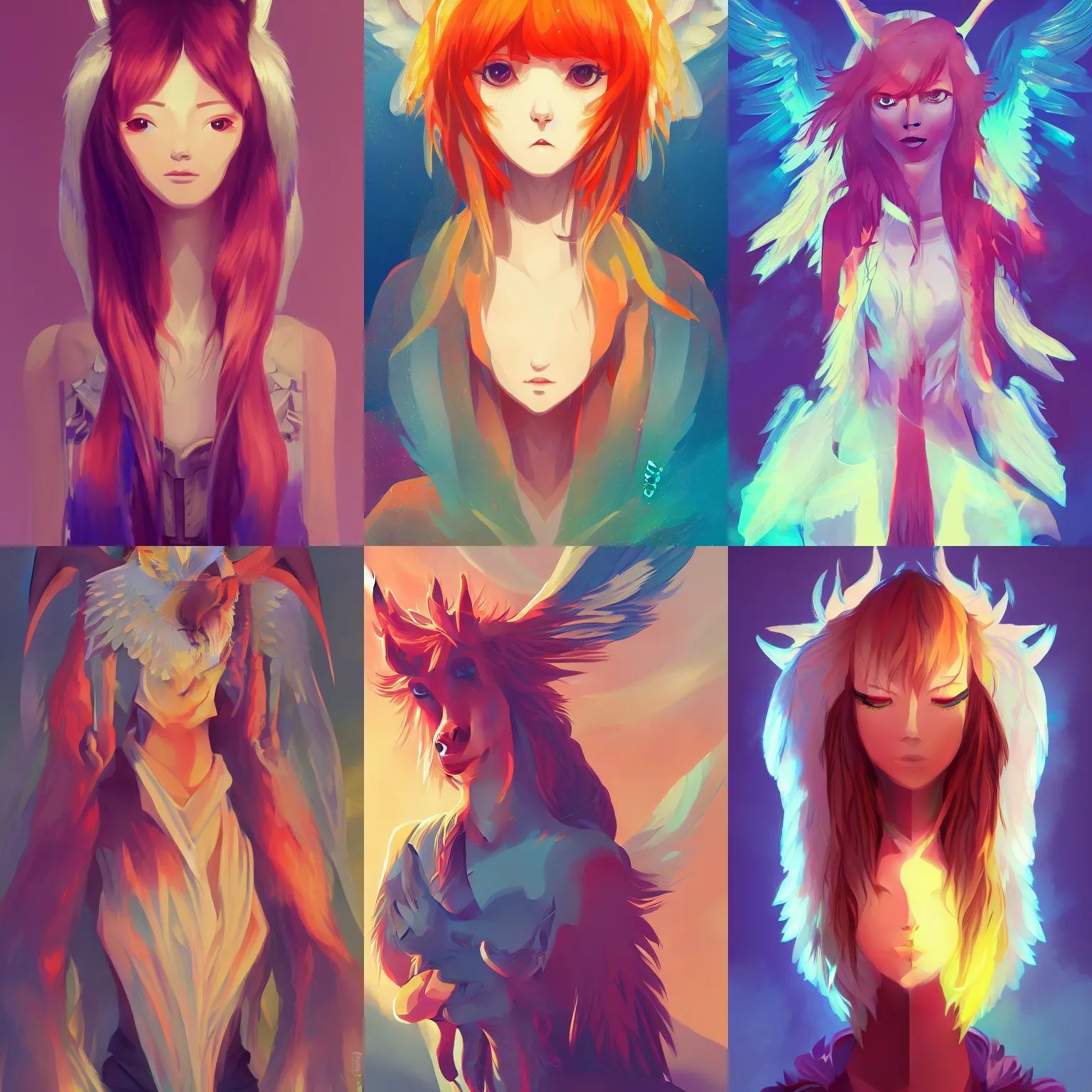 Prompt: Llama angel of sunrise, anime, llama anthro portrait, style of duelyst, by Ilya Kuvshinov, anton fadeev, llama, nicola salvior, llama, llama, llama all the way