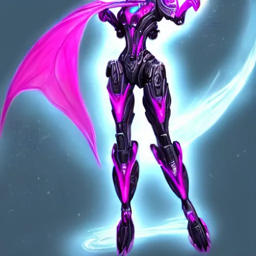 Prompt: highly detailed realistic exquisite fanart, of a beautiful female warframe, but as an anthropomorphic elegant robot female dragon, glowing eyes, shiny and smooth off-white plated armor, bright Fuchsia skin beneath the armor, sharp claws, well designed robot dragon dragon hands, and sharp elegant robot dragon feet, royal elegant pose, full body and head shot, epic cinematic shot, professional digital art, high end digital art, sci fi, DeviantArt, artstation, Furaffinity, 8k HD render, epic lighting, depth of field