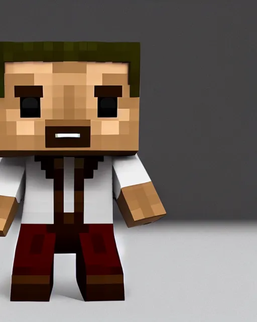 full body 3d render of minecraft steve as a funko pop