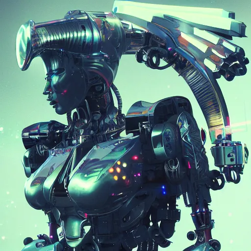 Image similar to a full body view of a highly advanced robot, beautiful face, volumetric lightning, magical, complex and intricate, cyberpunk, epic, cinematic, trending on artstation