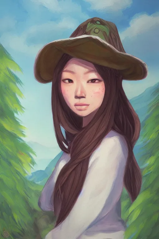 Image similar to a portrait of a character in a scenic environment by Janice Sung