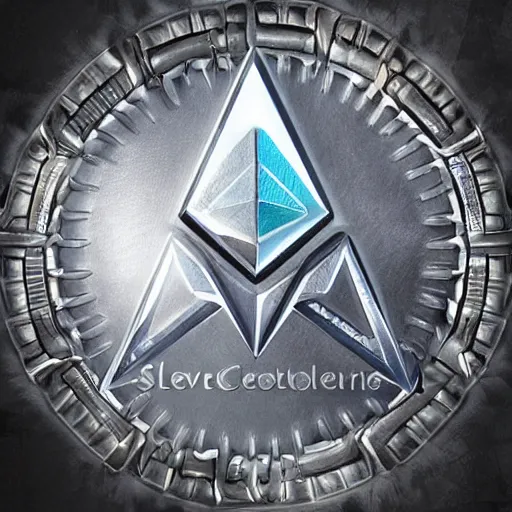 Prompt: silver ethereum cryptocurrency, epic fantasy digital art