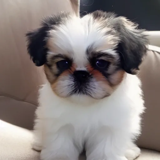 Image similar to electronic shih tzu puppy, 8 k