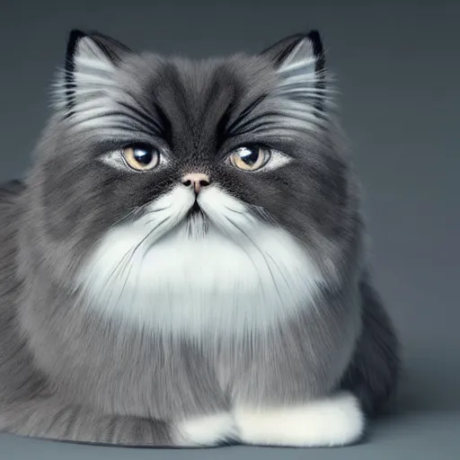 Image similar to still photo of a cute persian cat, highly detailed, photorealistic portrait, bright studio setting, studio lighting, crisp quality and light reflections, unreal engine 5 quality render