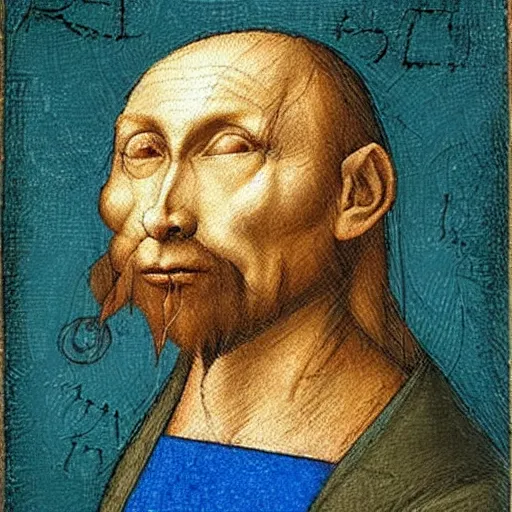 Image similar to rat with Putin's face, painting in the style of leonardo da vinci