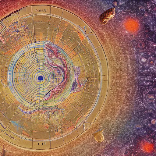 Prompt: very detailed sacred map of astral ancient high technology civilizations, google maps, open street maps, maxar, astral, 8K, cinematic, generative art, antialiasing, total eclipse, microbiology, circuit, psychic, octane
