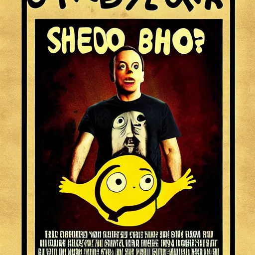 Prompt: sheldon cooper horror movie poster