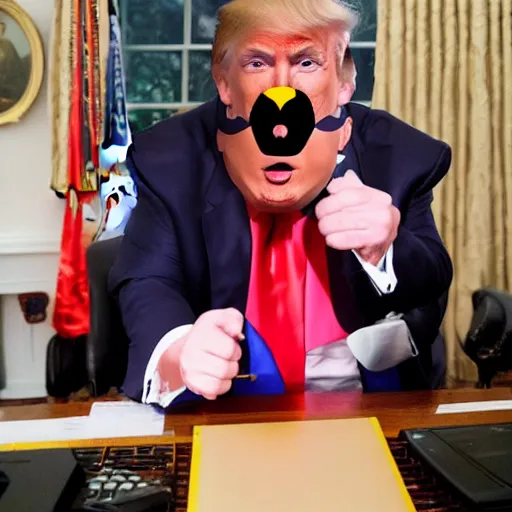 Prompt: donald trump dressed as a pc gamer very kawaii