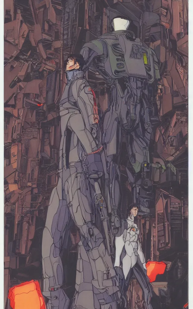 Prompt: evangelion unit 2 berserk. portrait by stonehouse and jean giraud and will eisner. realistic proportions. dystopian. cyberpunk, blade runner, concept art, cel shading