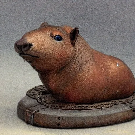 Prompt: a steampunk capybara, detailed