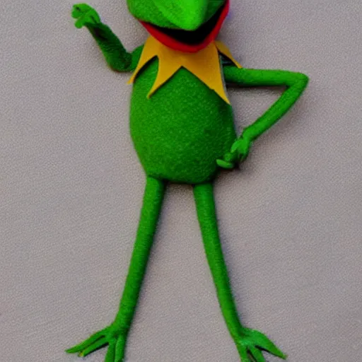 Prompt: a dagger in the style of kermit the frog