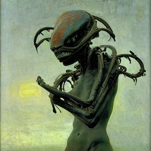 Image similar to alien by ilya repin