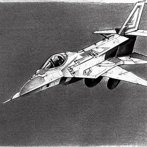 Prompt: a leonardo da vinci sketch of a f-22 raptor.