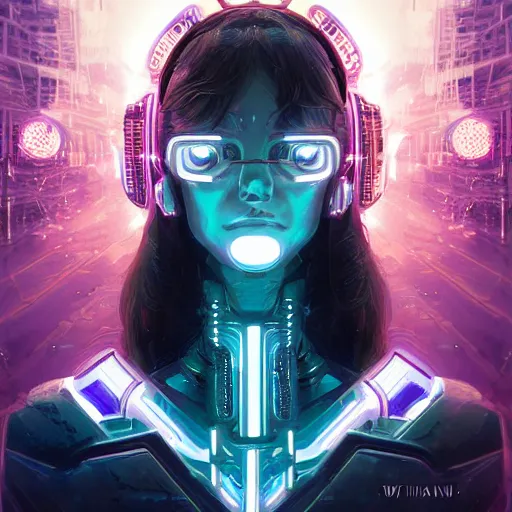 Prompt: portrait futuristic Cyber warrior Girl, in future cyberpunk tokyo rooftop , ssci-fi, fantasy, intricate, very very beautiful, elegant, neon light, highly detailed, digital painting, artstation, concept art, smooth, sharp focus, illustration, art by tian zi and WLOP and alphonse mucha