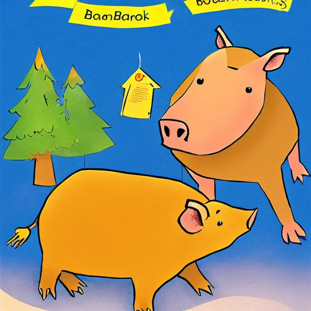 Image similar to children's book cover illustration for the boarenstain boars