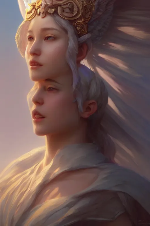 Prompt: goddess of the heaven twilight, highly detailed, digital painting, artstation, concept art, smooth, sharp focus, illustration, unreal engine 5, 8 k, art by artgerm and greg rutkowski and edgar maxence