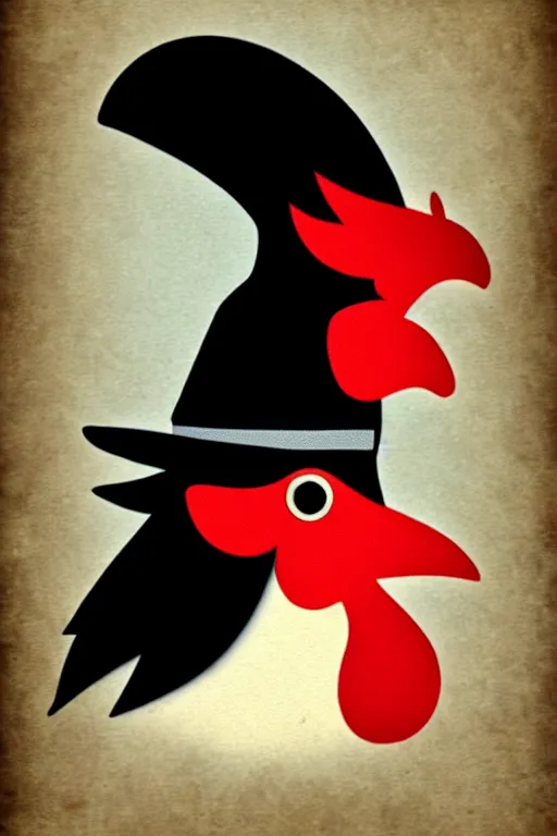 Image similar to portrait of a rooster, with top hat!!! and monocle!!!