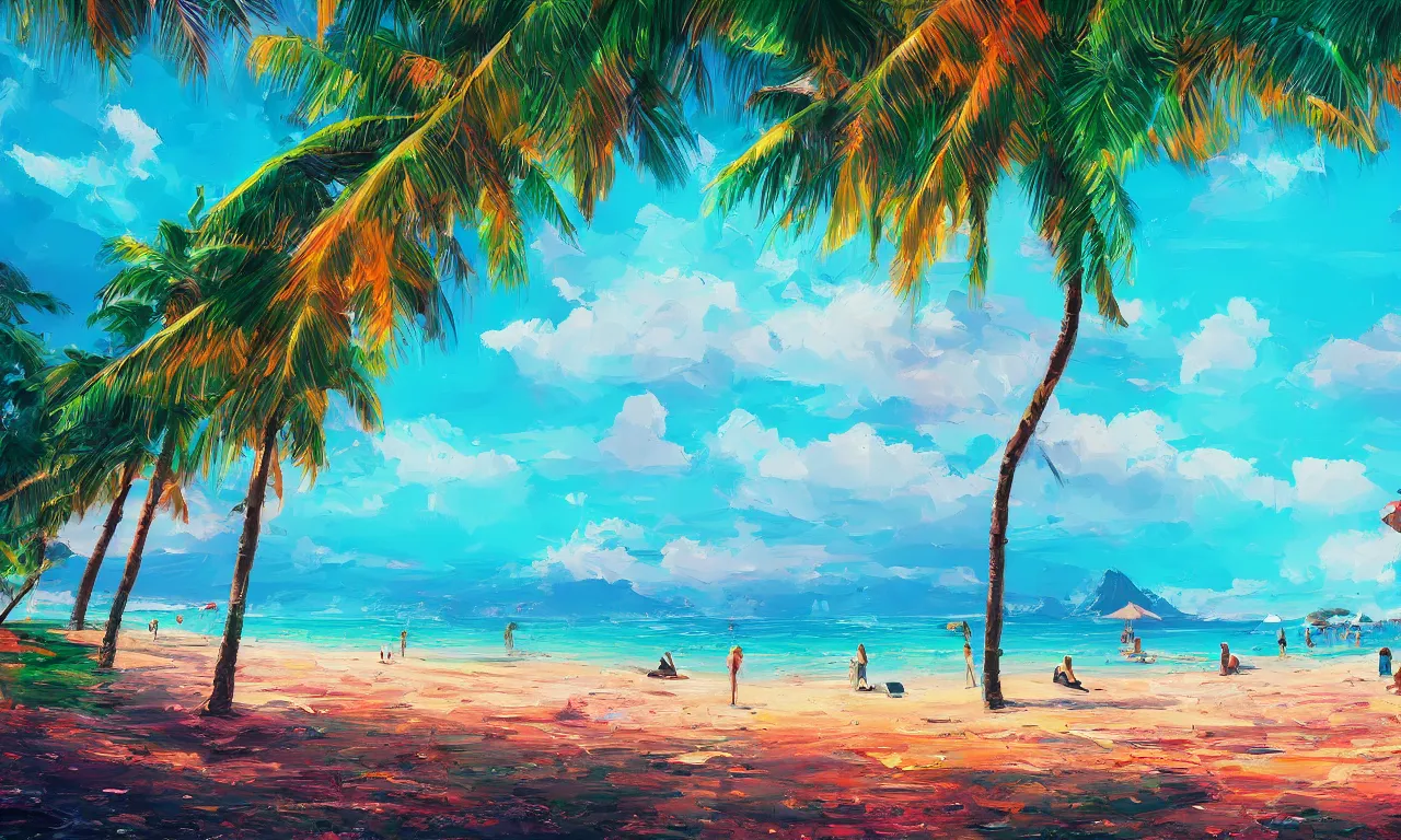 Image similar to paradise beach by alena aenami artworks in 4 k