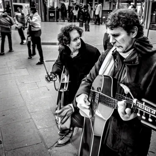 Prompt: paris metro buskers 1980s, XF IQ4, 150MP, 50mm, F1.4, ISO 200, 1/160s, natural light