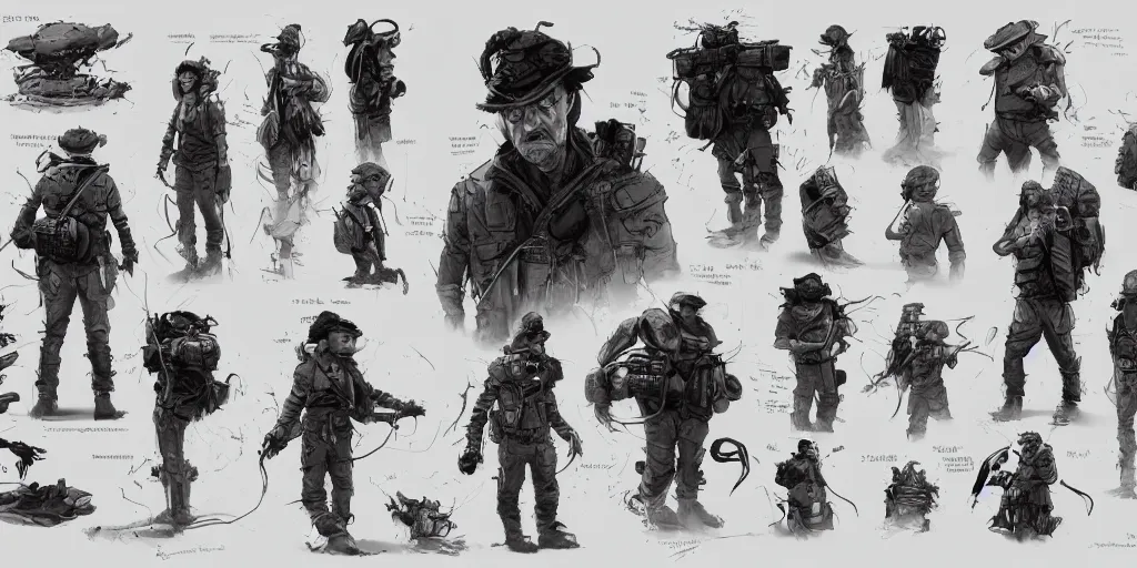 Image similar to steven spielberg, character sheet, concept design, contrast, kim jung gi, greg rutkowski, zabrocki, karlkka, jayison devadas, trending on artstation, 8 k, ultra wide angle, pincushion lens effect