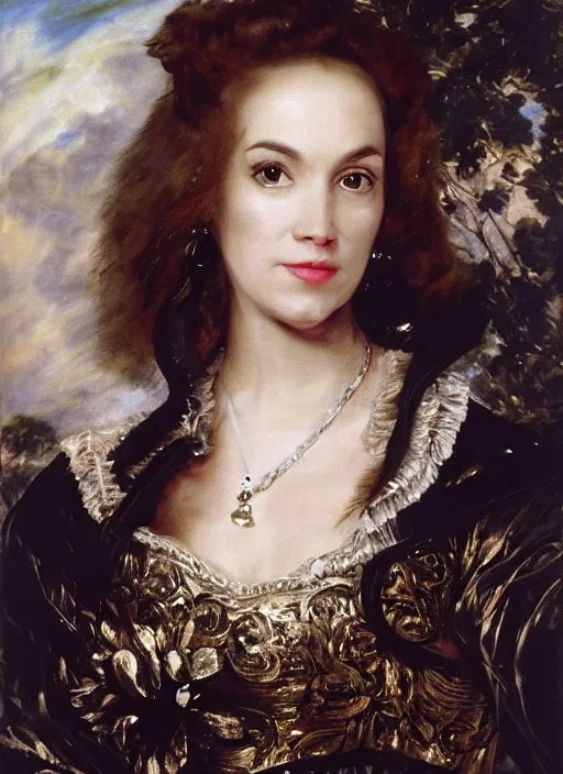 Image similar to , , amy jo johnson dressed as cat woman ,, Dramatic, Edge, Good, Infused, Backlight, De-Noise, VFX, insanely detailed and intricate, hypermaximalist, facial ,elegant, ornate, hyper realistic, super detailed, by Anthony Van Dyck, by Ivan Shishkin, by John Constable