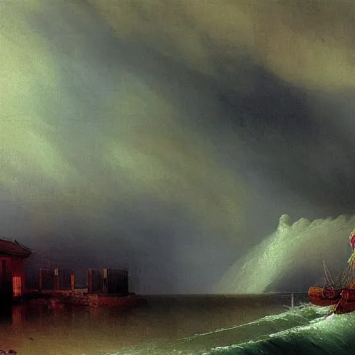 Image similar to heavy rain in south korea by Aivazovsky