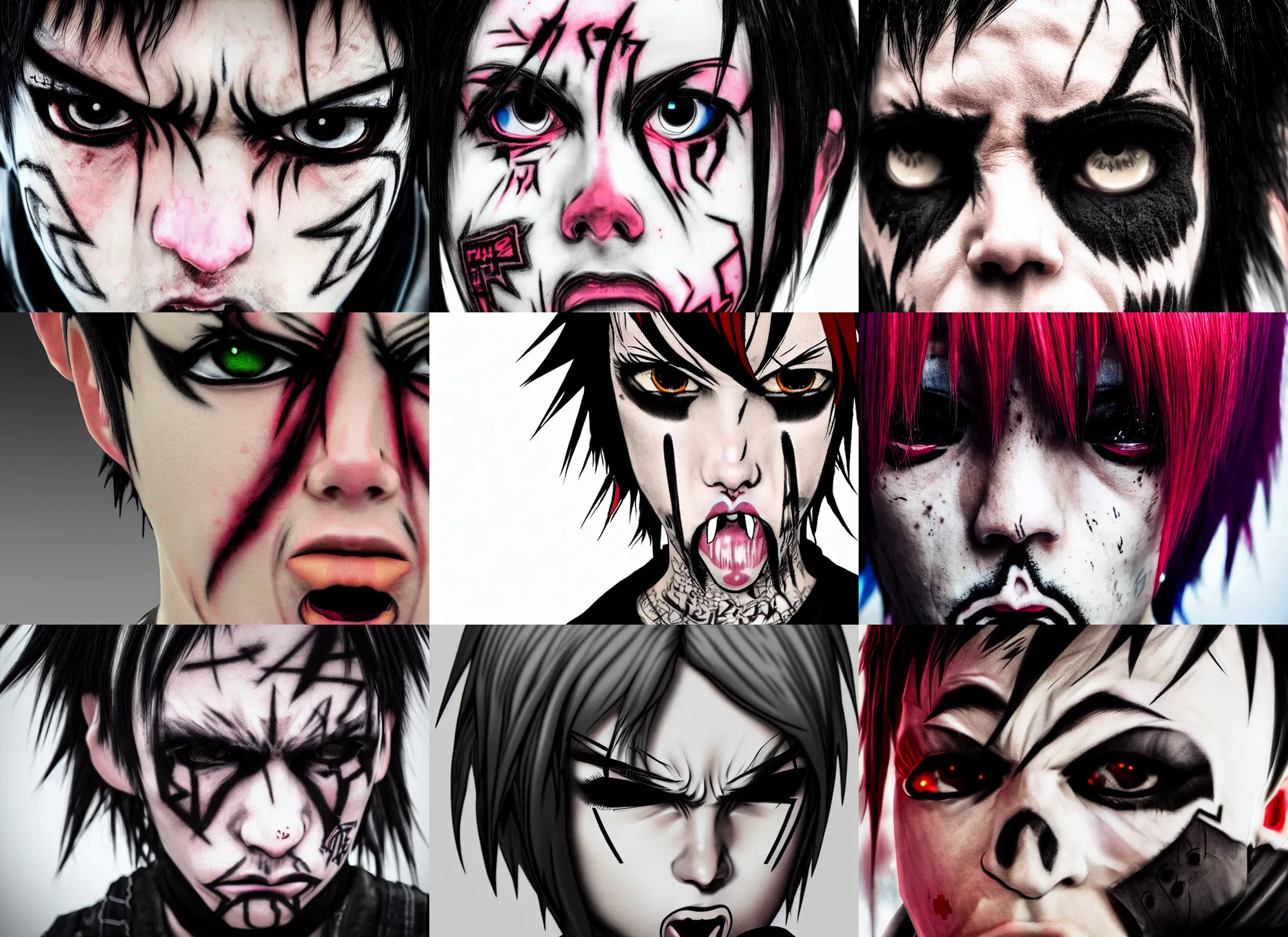 Prompt: angry punk, face anime portrait, very close shot, 8 k