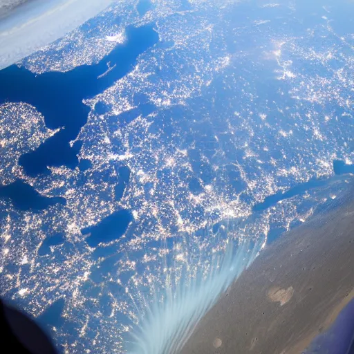 Prompt: aereal view of norway from the international space station