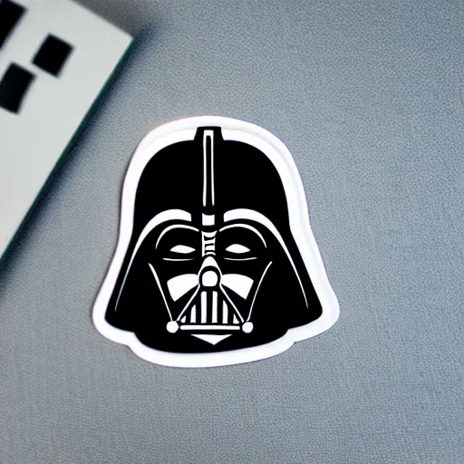 Image similar to symmetrical die cut sticker, darth vader